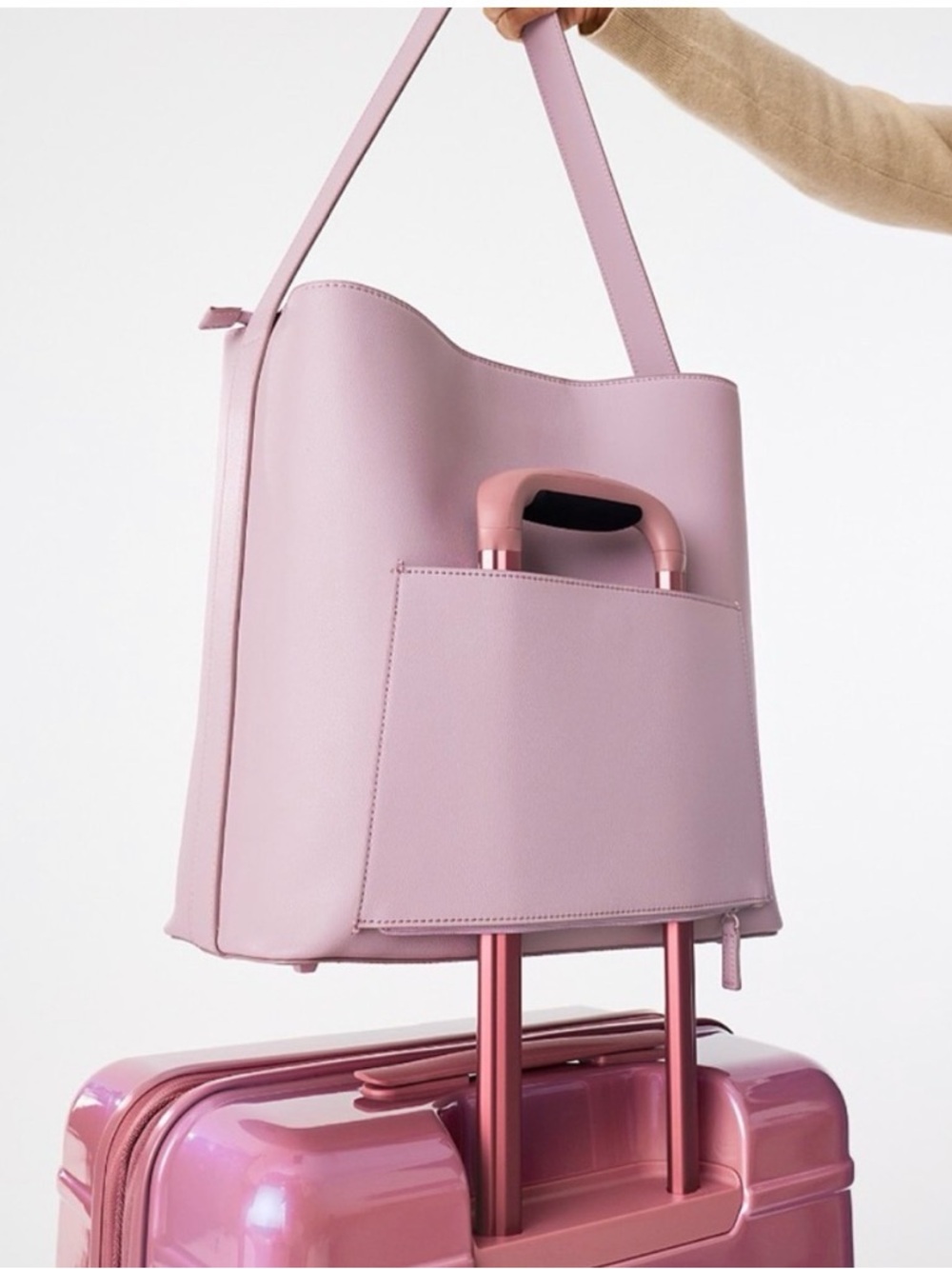 BEIS Pale Pink Shoulder Tote - Picture 7 of 8